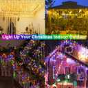 Warm Color to Multicolor Color Changing Icicle Christmas Light with Remote, 480 LED 39.3ft Christmas String Lights Outdoor Waterproof with 80 Drops for House Eave, Window, Hallway Xmas Decorations