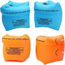 2-4 Pcs Inflatable Arm Swimming Floaties Bands, Floatation Water Wings, Swimming Arm Ring Floatie for Children and Adults 30-150LBS (Blue & Orange)