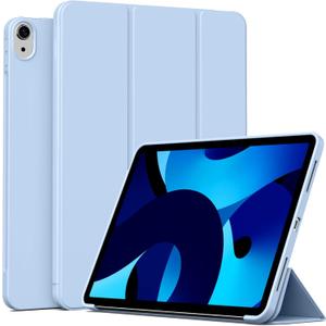 Case for iPad (A16) 11th Generation 11 Inch 2025/ iPad 10th Generation 10.9 inch 2022, Auto Wake/Sleep, Support Touch ID, Slim Trifold Stand Protective Cover with Soft TPU Back (Light-Blue)