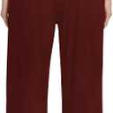 Kivdol 3PACK Women's Casual Loose Wide Leg Cozy Pants Yoga High Waisted Sweatpants Comfy Lounge Pants with Pants with Pockets (Size: Medium, Red)