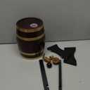 1.5L Vintage Oak Wood Barrel with Stand and Tap for Whiskey Rum Wine Storage Handcrafted Small Timber Aging Cask 8x5.4 Inches