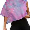 SOFIA'S CHOICE Women's Short Sleeve Tie Dye Crop Top Crew Neck Loose Summer Casual Tee Pink TD X-Large