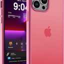 2 x DEERLAMN Matte Case for iPhone 15 Pro 6.1-Inch, [Anti-Fingerprint] Drop Protection Shockproof Translucent Frosted Hard Back Slim Phone Cover, Hot Pink