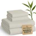 BAMPURE Luxury Series King Sheet Set - 100% Viscose derived from Bamboo Sheets King Size - Super Soft Viscose Bamboo Cooling Sheets for Hot Sleepers -Up to 16 Deep Pocket King Sheet Set (Ivory)