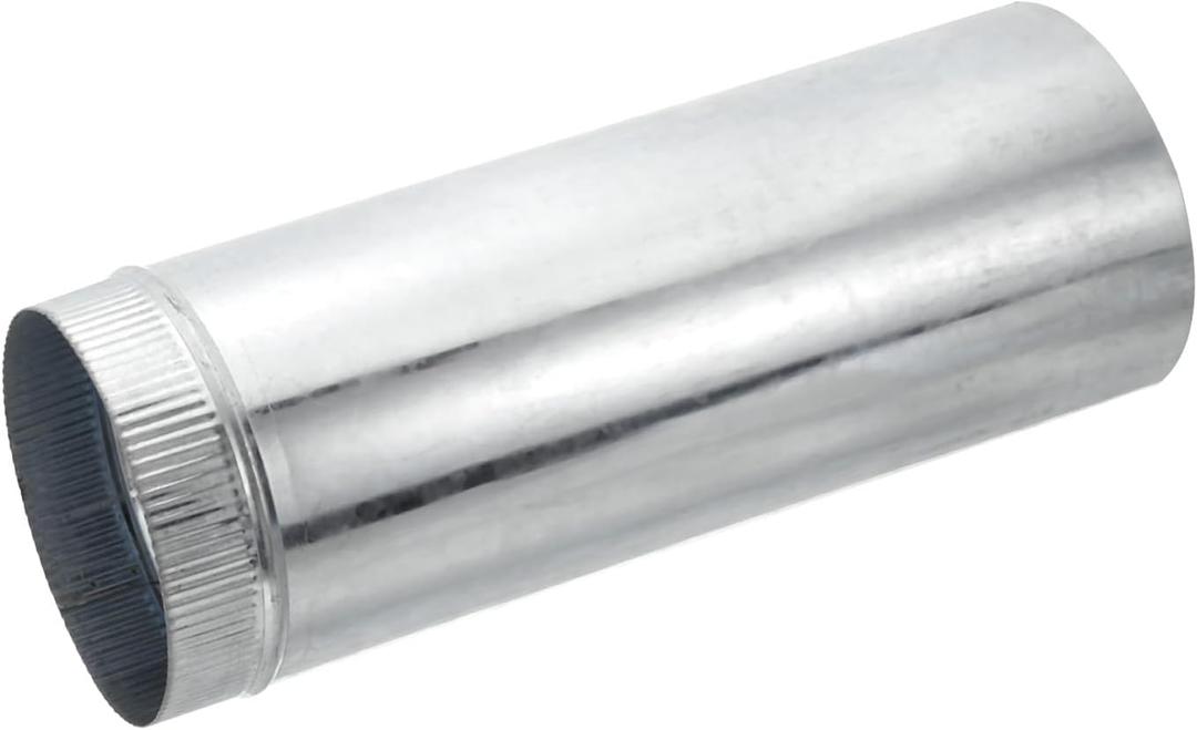 PATIKIL 6" Inch Galvanized Duct, 15.7" Inch Long Furnace Pipe, Crimped End Connection Ducting Pipe Supply for Dryer HVAC Systems, 26 Gauge