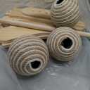 Rabbit Scratching Ball Wooden Rack Durable for Rabbits Small Animals Ferrets, Count of 3