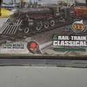 Electric Train Sets for Boys Girls Metal Alloy Christmas Trains Toys Steam Locomotive, Passenger Carriages, Tracks, Light & Sounds Rechargeable Birthday Gifts for Kids 3 4 5 6 7 8 + Years Old Red