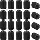 20PCS Car Tire Valve Stem Caps, Plastic Tire Stem Valve Dust Cover with O Rubber Seal, Universal Tire Air Valve Cap Stem Covers for Cars, SUVs, Trucks, Bikes and Motorcycles (Black)