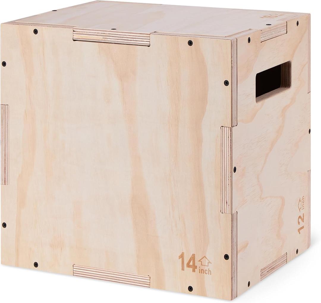 Amazon Basics Plyometric Jump Box, Plyo Box Jumps for Home Gym, 14"x12"x16"