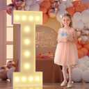 Marquee Light Up Letter Large: 4FT Sign I for Party Decoration Big Stand-up Letters Alphabet for Birthday Marry Me Proposal Bachelor Wedding Engagement Baby Shower Anniversary Graduation Decor