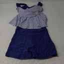 B2prity Tankini Swimsuits for Women Tummy Control Two Piece Modest Bathing Suits Floral Skirt Top with Boyshorts (Medium, Navy Blue Stripe)