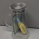 SUSTEAS 2.0 Liter 68oz Glass Pitcher with Lid, Easy Clean Heat Resistant Glass Water Carafe with Handle for Hot/Cold Beverages - Water, Cold Brew, Iced Tea & Juice, With 1 Long-Handled Brush Included (Clear)