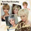 BECUS Pixie Cut Wig for Women, Short Platinum Blonde Wig, Natural Looking Straight Synthetic Short Wigs, Lightweight Daily Wear Wigs for Women, Halloween Cosplay Party