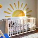 68.5 x 37.4 Inch Large Sun Wall Stickers, sacinora Yellow Sunshine DIY Wall Decals Sunrise Removable Vinyl Peel and Stick for Kids Baby Boy Girl Nursery Bedroom Playroom Art Home Decorations