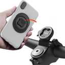 Bike Phone Mount,Mountain Bicycle Stem Cell Phone Holder,Universal Aluminum Handlebar Phone Clamp,MTB Road Bike Cycling Mobile Phone Clip,Quick Attach/Release Series C-2nd Gen