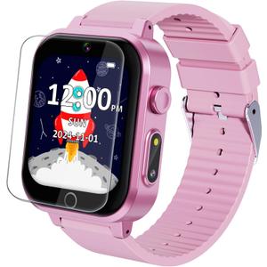 Eastonec Smart Watch for Kids with Dual Cameras Music Player Educational Birthday Gifts Toys for 6 7 8 9 10 11 12 Year Old Girls (Pink)