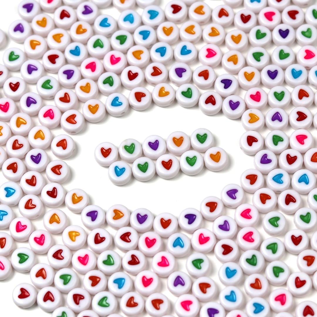 Acrylic Heart Beads for Bracelets Jewelry Making DIY Crafts
