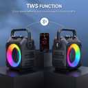 Karaoke Machine, Portable Bluetooth Speaker with 2 Wireless Microphones for Adults & Kids with Lights, Karaoke Microphone with PA System Supports USB/TF/REC/FM/AUX for Home Party Home System Packages
