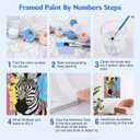 GHHKUD Zebra Paint by Numbers with Frame for Adults Beginners, DIY Animals Paint by Numbers for Age 6-12, Art on Canvas Gifts Home Wall Decor 8x12in