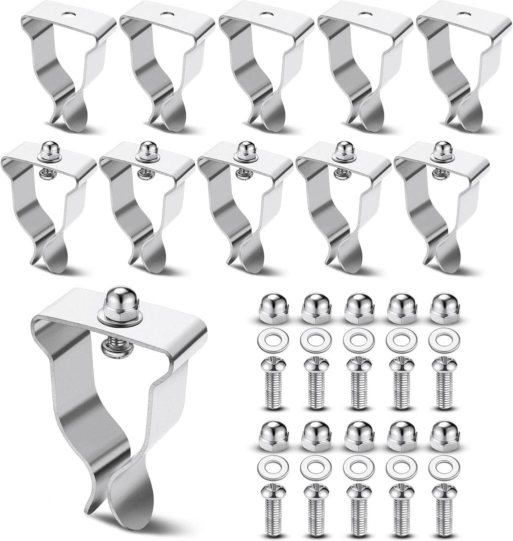 Tandefio 10 Sets Window Well Cover Clips Outside 2.36'' x 1.57'' x 0.8'' Basement Window Well Cover Hardware Kit Spring Clip Heavy Duty Egress for Basement Courtyard Exterior Window Well