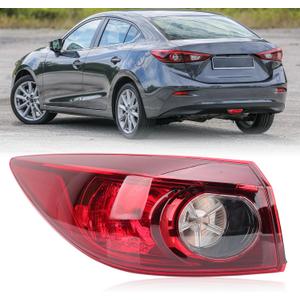 Tail Light Compatible with 2014 2015 2016 2017 2018 Mazda 3 Sedan Outer Halogen Taillight (Left Driver Side)