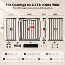 Mornyray 62.5-71.6 Inch Extra Wide Baby Gate Pressure Mounted for Doorways