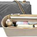 Lckaey Organizer Insert Bag for Marmont small Matelasse Shoulder Purse Tote Bag With zipper 1 pack 2000AKhaki-M