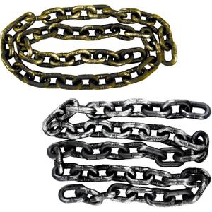 2 Pack 6 Feet Halloween Decoration Chains Plastic Fake Chains Props Prison Chain Costume Accessory for Halloween Cosplay Haunted House Decoration Supplies, 2 Colors