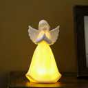 ADAVAS.Y&G Praying Angel Night Light Lighted up Angel Prayer Porcelain Angel Figurine with Lighting, White 7" H