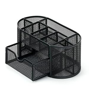 PAKASEPT Desk Organizers, Mesh Desk Organizer Caddy Supplies with Compartments, Makeup Marker Desktop Storage for Office School Home Supplies Teacher Students