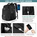 LIWAG Laptop Backpack, Black, 55L Capacity, TSA Friendly, USB Charging Port, Anti-Theft, Night Light Reflective, Comfy & Durable, Suitable for Travel