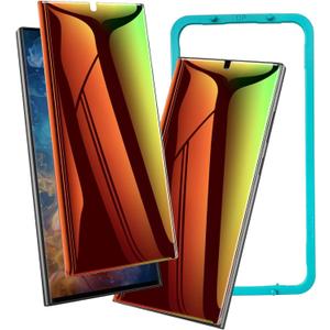 for Samsung Galaxy S25/S24 Privacy Screen Protector, 2 Pack [Not Glass] Gradient Colorful Anti-Spy Anti-Blue Light Flexible PET Film + Easy Installation Frame Smooth Sensitive Full Cover