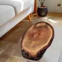 Brown Wood Rustic Bath Mat Cute Annual Ring Bathroom Rugs Funny Non Slip Bathtub Decor Mats Super Absorbent Floor Carpet Machine Washable Quick Dry Bahtmat for Tub, Shower, Bedroom，Kitchen，23.6"x35.4"