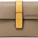 AOXONEL Small Women's Wallet Leather Wallets for Women Rfid Ladies Wallets Trifold Wallet Compact Thin with Card Slots and Zipper Coin Pocket (Khaki)
