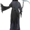 Spooktacular Creations Glowing Eyes Grim Reaper Costume for Kids, Scary Halloween Costume for Boys (Black)