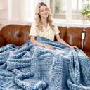 Heated Blanket Heated Throw, Electric Blanket 50"x60" Heating Blanket with 8 Hours Auto Off 10 Fast Heating Levels Machine Washable Sherpa Heated Blanket with Overheating Protection (Blue)
