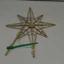 hogardeck Christmas Tree Topper, 11 Inches Lighted Gold Glittered 8-Point Star Tree Topper, 30 LED Sparkling Tree Toppers Christmas Decorations, Battery Powered Timer Xmas Treetop Star Decor