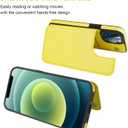 ONETOP Compatible with iPhone 12 Pro Max Wallet Case with Card Holder,PU Leather Kickstand Card Slots Case, Double Magnetic Clasp and Durable Shockproof Cover 6.7 Inch (Yellow)