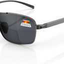 LianSan Retro Polarized Bifocal Sunglasses for Men Women,Metal Frame Top Clear Sun Readers with UV Protection Anti Glare (Gunmetal,2.50x)