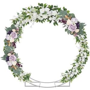Adorox 5 Ft Heavy Duty Round Metal Table Arch  Sturdy Garden Arbor with Support Legs & Anchors, Indoor & Outdoor Party Backdrop Frame