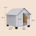 Outdoor Dog House, Elevated Foldable Dog Cave Bed with Removable Plush Mat for Medium Dogs and Cats Up to 20.8 Inches Long