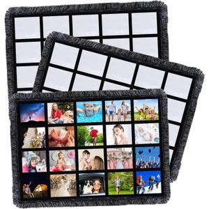 Kinlop 3 Pcs 40 x 60 Inch Sublimation Blanks Throw Blanket with Printable Sublimation for Heat Press with Tassel Fuzzy Picture Photo Blanket for DIY Sofa Couch Bed Home(20 Panel)