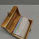 MOBYKE Index Card Holder 3x5, wooden Origanizer Recipe Box with 100 PCS Flash cards, 30 White Dividers, 1 Blank Sticker and 1 Letter Sticker, Flashcard Notecard Holders for Home Office (colorful)