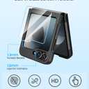 MAKAVO for Samsung Galaxy Z Flip 6 Case, Flip 7 FE Case Compatible with MagSafe, with Built-in Screen Protector, Flip6 Slim Hard Magnetic Phone Case, Black