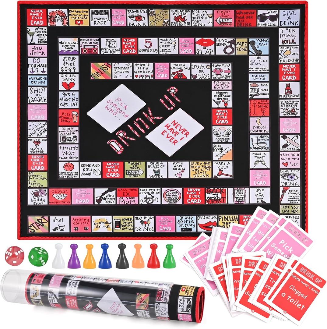 GOLDGE Upgraded Interactive Party Board Game Mat for Adults & Families - Funny, Easy to Play with 2-8 Players. Perfect for Friends' Gatherings & Any Occasion (Second Edition)
