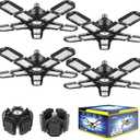 Nexillumi 4-Pack Led Garage Light 180W, 36000LM LED Shop Lights with E26/E27 Medium Base, 6000K Deformable Garage Lights Ceiling LED with 10+1 Adjustable Panels for Garage, Workshop, Attic, Basemen