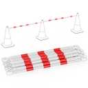 RoadHero 10 Pack 4 FT to 6.9 FT Retractable Cone Bar, Expandable Traffic Cone Bars for Parking Lots, Extendable Barricade for Road Construction, White and Red, Cone Not Included