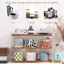 Coffee Mug Holder Wooden Cup Station Organizer 3-Tier Cup Holder for Coffee Bar Mug Display Rack for Countertop Mug Holder Shelf for Home Kitchen Nut Brown