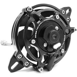OTOM 4" Paddle Blade Puller Fan with Bracket Cover Shell Frame for Dirt Pit Bike Motorcycle ATV Quad Motocross (Black Set)