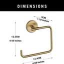 Hand Towel Holder Champagne Bronze Towel Racks for Bathroom Wall Square Towel Ring Holder for Bath Towel Hanger for Kitchen, Bathroom Accessories (Square (Screw))